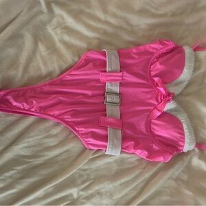 Hot pink Santa bodysuit